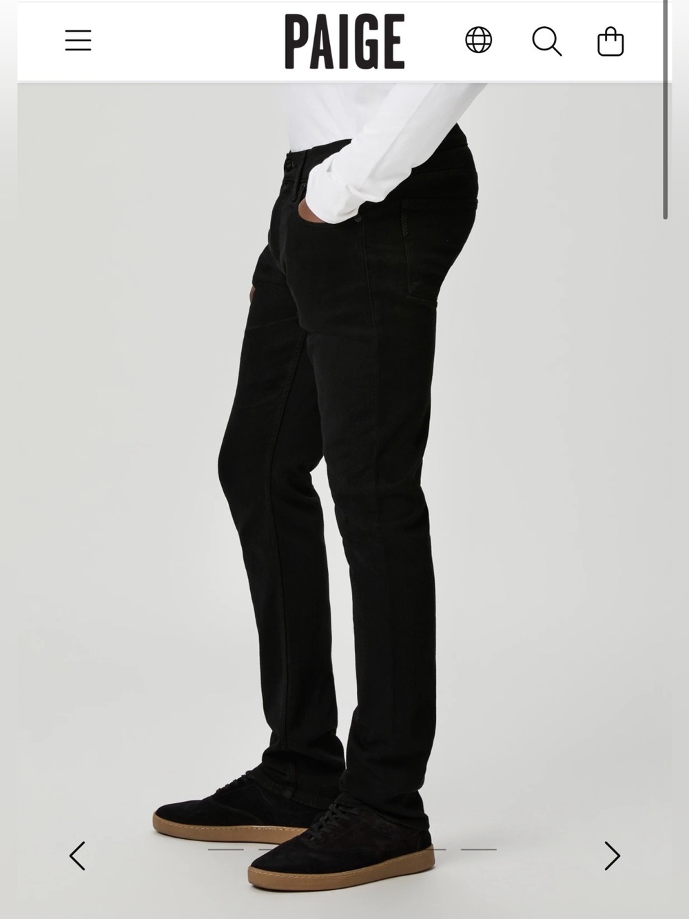 Paige Lennox Jeans, Pure Black, slim, shortened